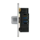 Switch Push Dimmer LED Decorative Flatplate Screwless 2 Gang 2 Way 400W/100W Brushed Steel