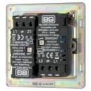 Switch Push Dimmer LED Decorative Flatplate Screwless 2 Gang 2 Way 400W/100W Brushed Steel