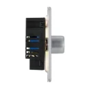 Switch Push Dimmer LED Decorative Flatplate Screwless 1 Gang 2 Way 400W/100W Brushed Steel