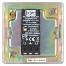 Switch Push Dimmer LED Decorative Flatplate Screwless 1 Gang 2 Way 400W/100W Brushed Steel