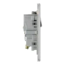 Socket Outlet Switched Double Pole Flatplate Screwless 1 Gang 13A Brushed Steel
