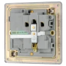 Socket Outlet Switched Double Pole Flatplate Screwless 1 Gang 13A Brushed Steel