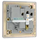 Socket Outlet Switched Double Pole Flatplate Screwless 1 Gang 13A Brushed Steel