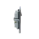 Socket Outlet Switched Double Pole Flatplate Screwless 1 Gang 13A Black Nickel with 2 x USB Charger