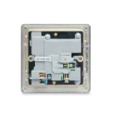 Socket Outlet Switched Double Pole Flatplate Screwless 1 Gang 13A Black Nickel with 2 x USB Charger