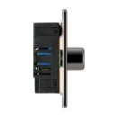 Switch Push Dimmer LED Decorative Flatplate Screwless 2 Gang 2 Way 400W/100W Black Nickel