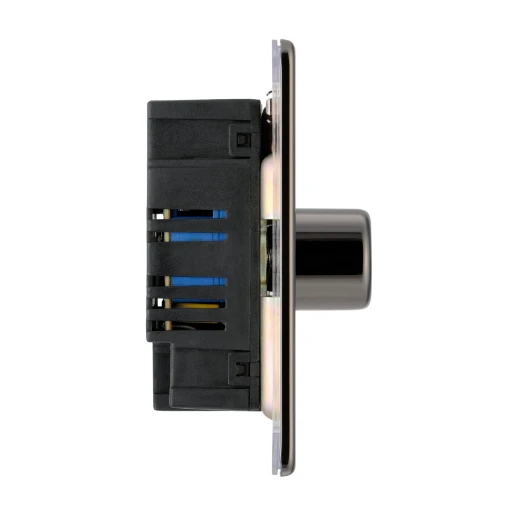 Switch Push Dimmer LED Decorative Flatplate Screwless 2 Gang 2 Way 400W/100W Black Nickel