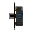 Switch Push Dimmer LED Decorative Flatplate Screwless 2 Gang 2 Way 400W/100W Black Nickel