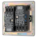 Switch Push Dimmer LED Decorative Flatplate Screwless 2 Gang 2 Way 400W/100W Black Nickel
