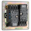 Switch Push Dimmer LED Decorative Flatplate Screwless 2 Gang 2 Way 400W/100W Black Nickel