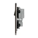 Socket Outlet Switched Double Pole Flatplate Screwless 2 Gang 13A Black Nickel