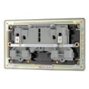 Socket Outlet Switched Double Pole Flatplate Screwless 2 Gang 13A Black Nickel