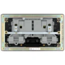 Socket Outlet Switched Double Pole Flatplate Screwless 2 Gang 13A Black Nickel