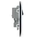 Socket Outlet Switched Double Pole Raised Edge 2 Gang 13A Polished Chrome