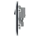 Socket Outlet Switched Double Pole Raised Edge 2 Gang 13A Polished Chrome