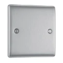 Blank Plate 1 Gang Decorative Raised Edge Brushed steel