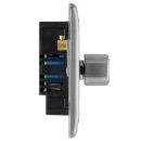 Switch Push Dimmer LED Decorative Raised Edge 3 Gang 2 Way 400W/100W Brushed Steel