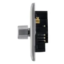 Switch Push Dimmer LED Decorative Raised Edge 3 Gang 2 Way 400W/100W Brushed Steel