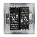 Switch Push Dimmer LED Decorative Raised Edge 2 Gang 2 Way 400W/100W Brushed Steel