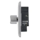 Switch Push Dimmer LED Decorative Raised Edge 1 Gang 2 Way 400W/100W Brushed Steel