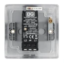 Switch Push Dimmer LED Decorative Raised Edge 1 Gang 2 Way 400W/100W Brushed Steel
