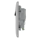 Socket Outlet Switched Double Pole Raised Edge 1 Gang 13A Brushed Steel