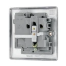 Socket Outlet Switched Double Pole Raised Edge 1 Gang 13A Brushed Steel