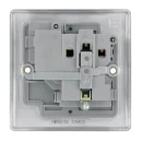 Socket Outlet Switched Double Pole Raised Edge 1 Gang 13A Brushed Steel