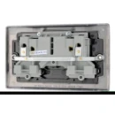Socket Outlet Switched Double Pole Raised Edge 2 Gang 13A Black Nickel