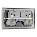 Socket Outlet Switched Double Pole Raised Edge 2 Gang 13A Black Nickel