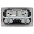 Socket Outlet Switched Double Pole Raised Edge 2 Gang 13A Black Nickel