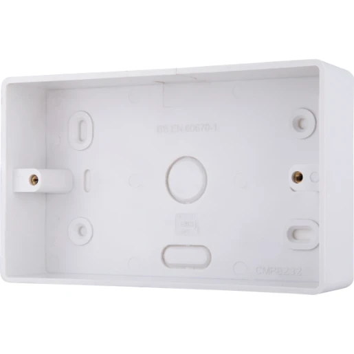 Pattress Box 2 Gang Round Corners 32mm White