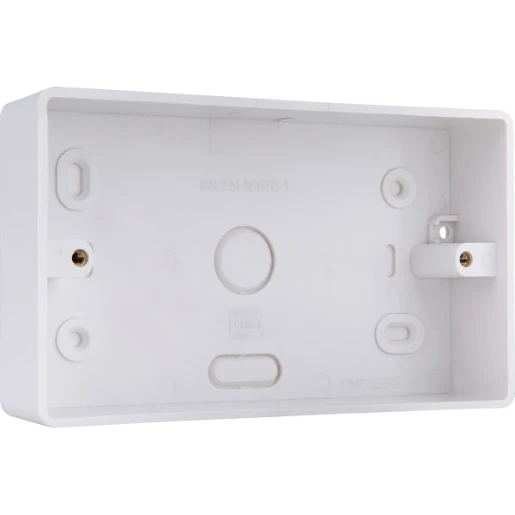 Pattress Box 2 Gang Round Corners 32mm White