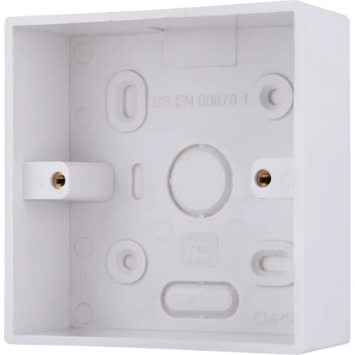 Pattress Box 1 Gang Square Corners 32mm White
