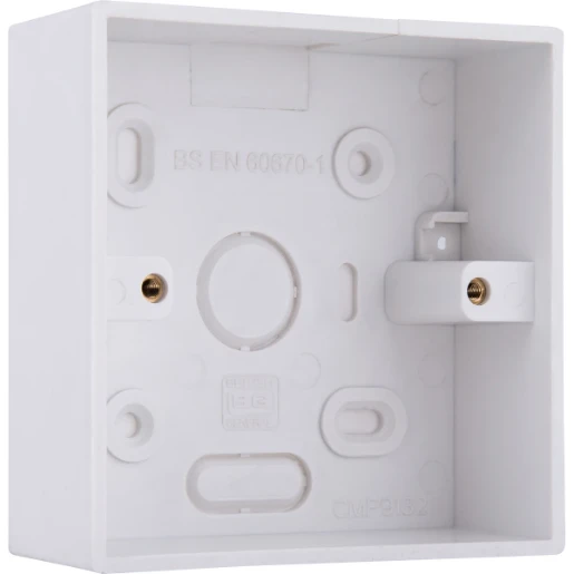 Pattress Box 1 Gang Square Corners 32mm White