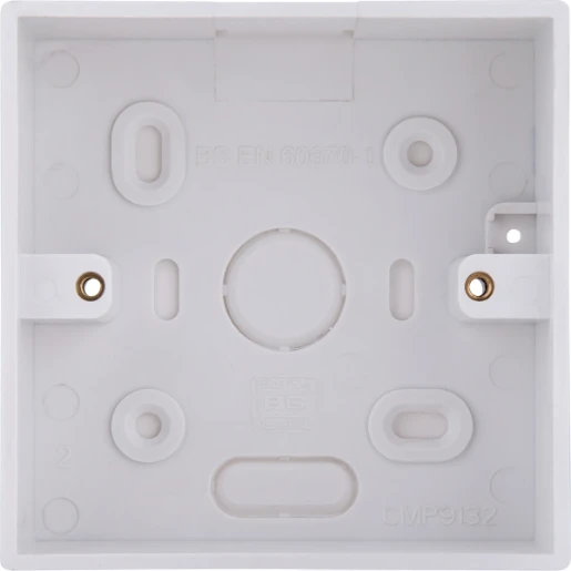 Pattress Box 1 Gang Square Corners 32mm White
