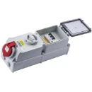 Industrial Power Socket RCD Switch Interlocked Surface 3P+E 32A 415V IP44 Red