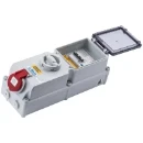 Industrial Power Socket RCD Switch Interlocked Surface 3P+E 16A 415V IP44 Red