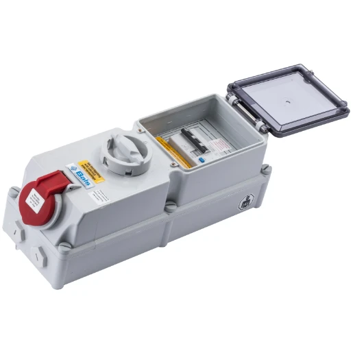 Industrial Power Socket RCD Switch Interlocked Surface 3P+E 16A 415V IP44 Red