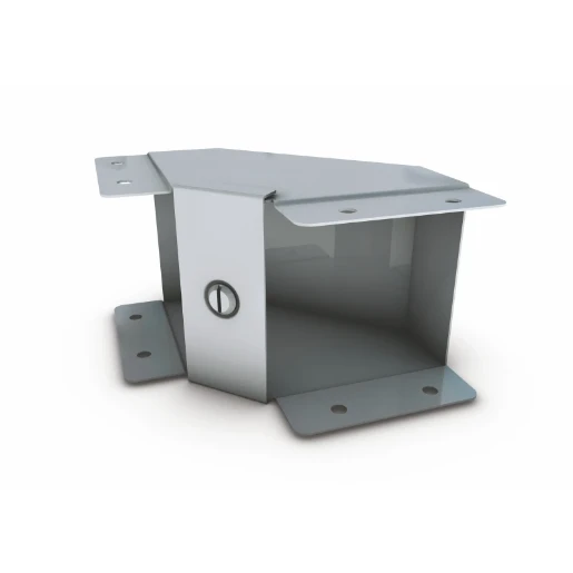 Bend Gusset 1Compartment Inside 50 x 50mm Steel Galvanised Lid+Coupling