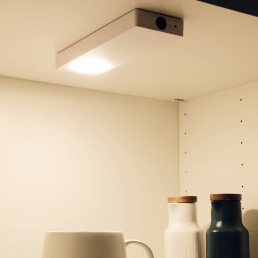 Sensorlux Cabinet Wardrobe Light 180Mm 80Lm 3000K With Dual Ir Hand Wave And Door Sensor Dimmable Rechargeable Battery