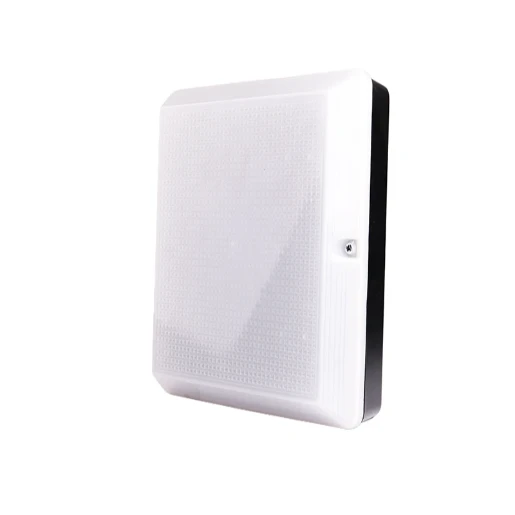 Mini-Max Bulkhead Square IP65 Opal Diffuser LED 13W 1300lm Black Polycarbonate Emergency