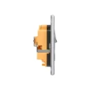 Socket 2 Gang Switched 13A 146 x 86mm Satin Steel Quartz Grey