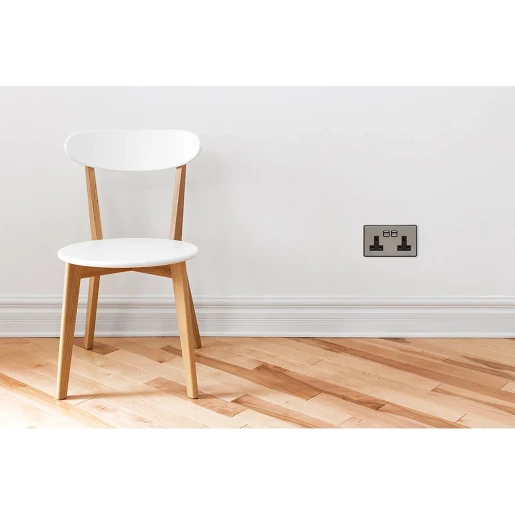 2 Gang Smart Series Socket Stainless Steel