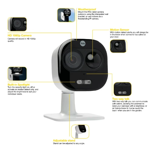 Camera HD1080 Wifi Outdoor Camera White IP65 Infrared LED