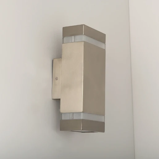 Wall Light Square Up+Down 3000K LED IP67 2 x 3W Stainless Steel