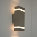Wall Light Square Up+Down 3000K LED IP67 2 x 3W Stainless Steel