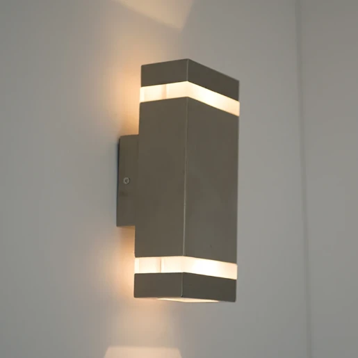 Wall Light Square Up+Down 3000K LED IP67 2 x 3W Stainless Steel