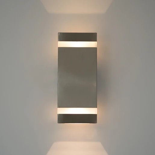 Wall Light Square Up+Down 3000K LED IP67 2 x 3W Stainless Steel