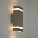 Wall Light Square Up+Down 3000K LED IP67 2 x 3W Stainless Steel